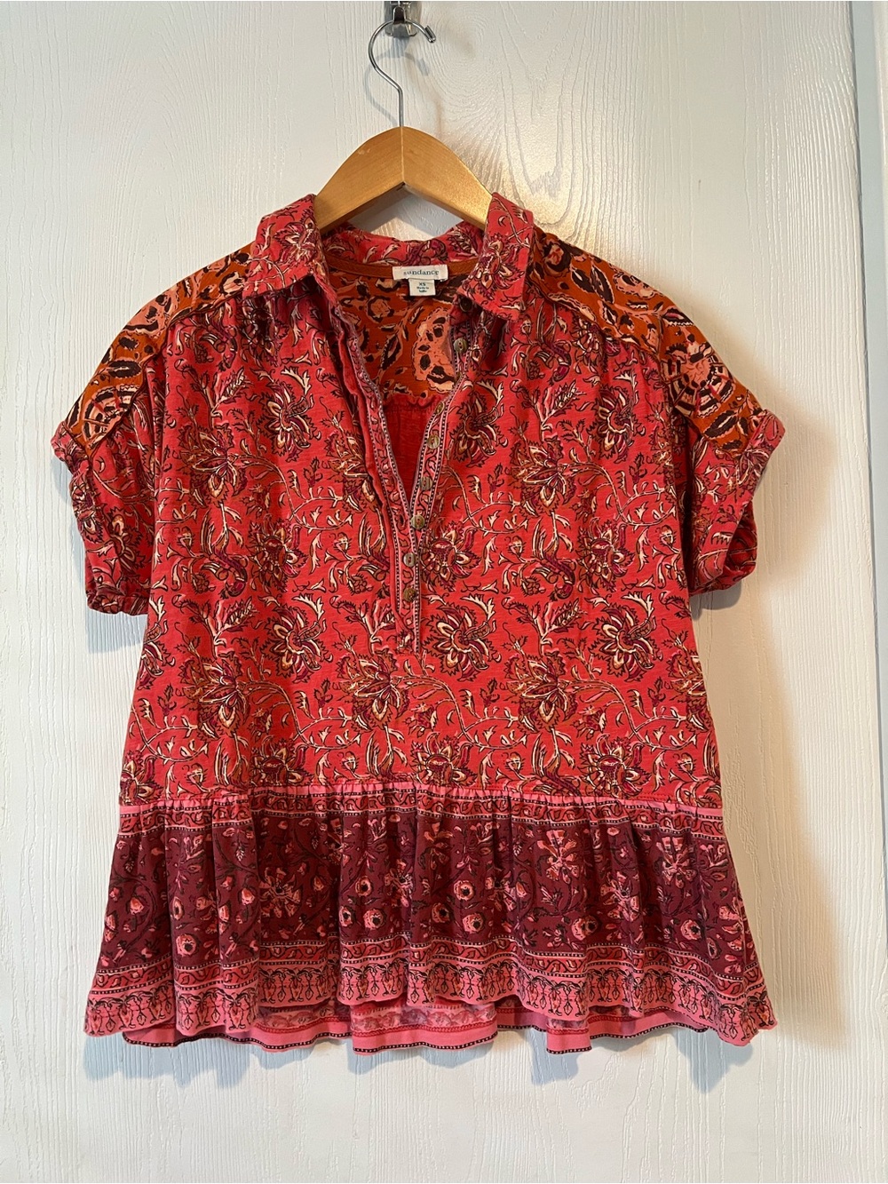 Sundance Calista Mixed Top Shirt Blouse Women Sz XS
